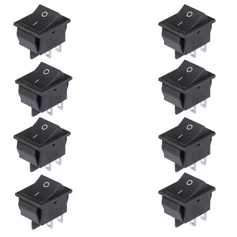 8PCS Rocker Switch DPST 40A 12V DC 4 Pin 2 Position Switch ON Off Toggle Switch 30A 250V AC 120V T12