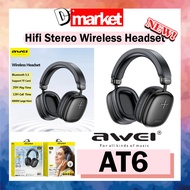 Awei AT6 Stereo Wireless Headset Bluetooth 5.3 Sport Headphone Over Ear Bluetooth Headset Awei Wireless Headphone