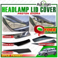 Proton Exora Headlamp Lid Cover Eyebrow Eyelid Lip Eye brow lid - Carbon Black Chrome