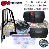 ❀( MIO GRAVIS ) 45L GIVI BOX AND CMonorack FOR YAMAHA MIO GRAVIS 125cc