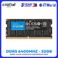Crucial CT32G64C52CS5 - DDR5 RAM 32GB 6400Mhz CSODIMM Laptop Memory itw
