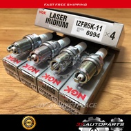 Spark plug (1 set of 4 heads) Honda IZFR6K11 for Honda 6994 cars.