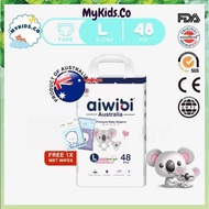 🐨Aiwibi Baby Diaper Tape🐨Large Free 1x Wipes Pack Chlorine Free L Size 48 Pcs 8-13KG(Single Pack)