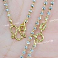 พ30 สร้อยคอ Ball Slash 2mm. เงินแท้ 92.5% Italy ชุบ2กษัตริย์ (WG+G) เงินเยอะ