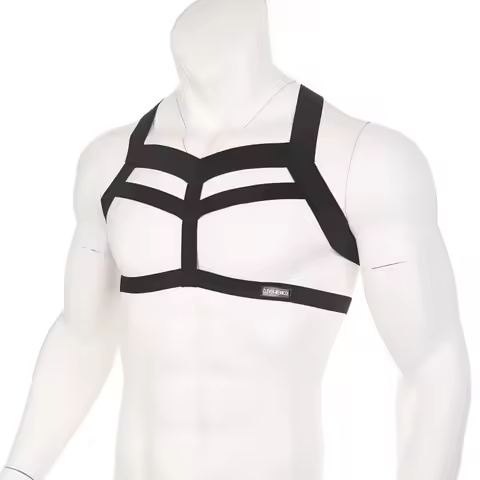 Body Bondage Costume Man Chest Harness Men Fetish Lingerie Halter Neck Straps Nightclub BDSM Erotic