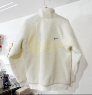 Nike Big Swoosh Jacket Cream 雙面羊羔毛外套 Cream 奶白色