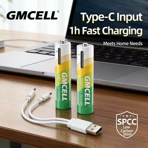 Alkaline Battery Alternative 1.5V AA Rechargeable 3150mWh Type C Charging for Smart Home Rechargeabl