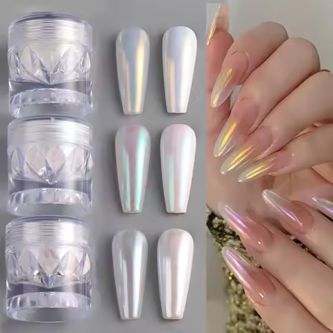 0.5g Crystal Plating Nail Powder Clear Ultra Bright Electroplating Effect Yellow Pink Rubbing On Pow