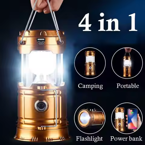 Rechargeable Solar Power LED Telescopic Flashlight Portable Emergency Camping Lantern For Outdoor Hi