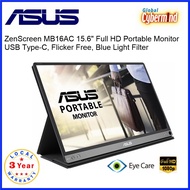 ASUS ZenScreen 15.6" MB16AC Full HD Portable USB Monitor, USB Type-C, Blue Light Filter (Local Distributor/Warranty)