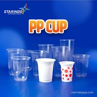 [1000 Pcs] 1 BOX PP CUPS 12 OZ, 14 OZ, 16 OZ STARINDO & PP LID (PLAIN CUP)