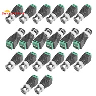BNC Male Balun Connector 20Pcs Coaxial Cat5 to BNC Male Connector for CCTV Surveillance Video Camera