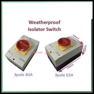 40A/63A IP65 Weatherproof Isolator Switch 3pole