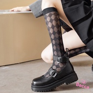 ️ Becca-G0602 Sexy Rhombus/Checkered Calf Socks Stockings