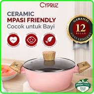 CYPRUZ CERAMIC PINK SERIES Casserole Pan Non-Stick Pan/ + CERAMIC Lid