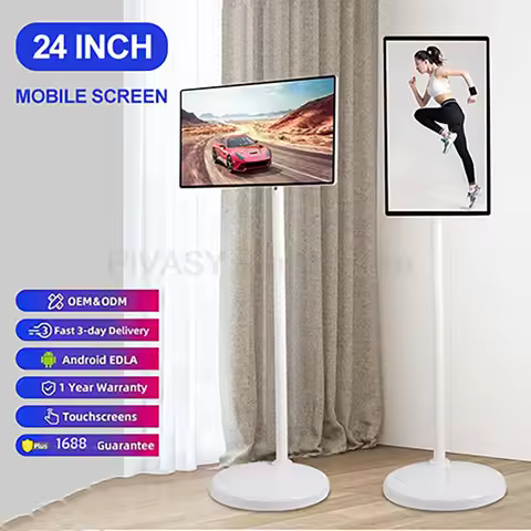 Smart TV 24 Inch Battery Study Music Outdoor Bussiness Live Touch Screen Movable Portable Tablet Wir
