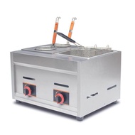 Jinbang JB-GH712 gas deep fryer 1 tank combined with pasta maker 2 baskets in 1 tank table top stainless steel cooker LP