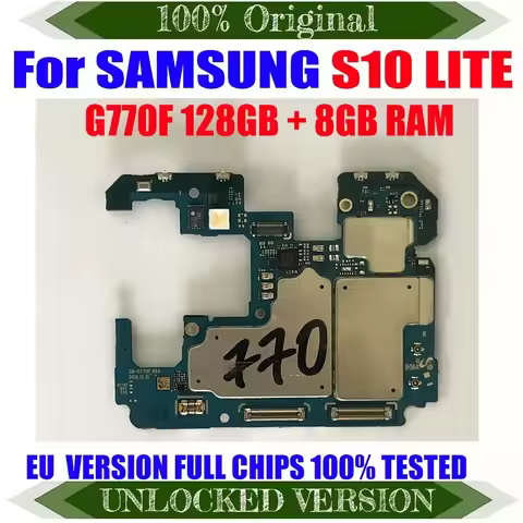 128GB ROM 8GB RAM EU Version Original S10 LITE G770F Motherboard Unlocked Mainboard Logic Board Plat