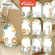 Cartoon Jungle Hunting Animal Tags Blox Fruit Sticker 40pcs Sticker Book DIY Gift Labels With Hemp R