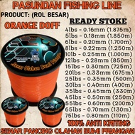 SENAR PANCING PASUNDAN WARNA ORANGE STABILO (ROL BESAR ) PANJANG 500-1000-1500 METER PASUNDAN FISHIN