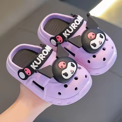 Hello Kitty Clogs with Holes Cute Cartoon Perforated Sandals Non-Slip Comfortable Lightweight Shoes 