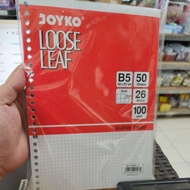 (1 pack) loose leaf B5 grid contains 50 sheets b5 binder/