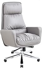 SMLZV Boss Chairs with Segmented Back,Ergonomic 135° Reclining Cowhide Office Chair,Adjustable Liftable Swivel Computer Seat with Armrest Headrest (Color : Gray)