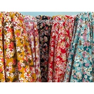 Italian Silk With Floral Pattern Soft And Smooth Fabric Good Quality Beautiful Cut Per Yard/1 = 90 C