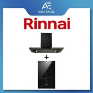 RINNAI RH-C1059-PBR 90CM CHIMNEY HOOD + RINNAI RB-3012H-CB 2 ZONE INDUCTION HOB