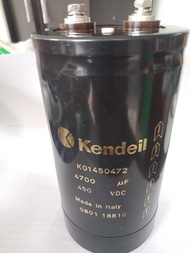 4700UF 450V C4700UF 450VDCแบบขันสกรู(แพ็ค1ตัว)คาปาซิเตอร์เกรดอย่างดี7.5x14.5CM สีดำKendeil อิตาลี่ C