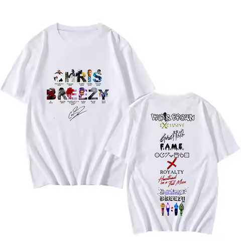 Chris Brown 11:11 Tour T-shirt Short Sleeve Hip Hop Cotton Tee-shirt Funko Pop Grunge Retro Tshirt S