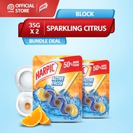 Harpic Active Fresh Power 6 Toilet Bowl Cleaner 35g x2 In the Bowl [Sparkling Citrus/Atlantic Burst/