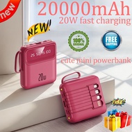 NEW Mini power bank 20W fast charging 20000mAh power bank with four wires