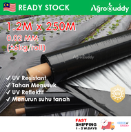 [Gulung] 1.2Mx250M 0.02MM AgroBuddy Silvershine Weedmat/Plastik Penutup Tanah Bumi Fertigasi Plastik