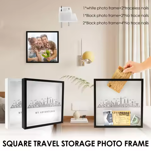 Souvenirs Photo Frames Large Capacity Photo Box Travel Adventure Archive Shadow Box Piggy Bank Ticke