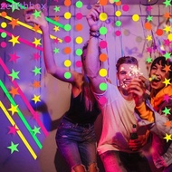 ZENITHBOX​ Neon Fluorescent Garland, 2m Colorful Round Pentagram Fluorescent Banner, Party Supplies 