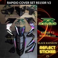 RAPIDO COVER SET RS150R/RS150 V2 V3 WINNER 150 (23) BLACK RAINBOW (STICKER TANAM/AIRBRUSH) COVERSET