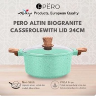 Pero Altin Biogranite Casserole with Lid 24cm / PANCI PERO MINT