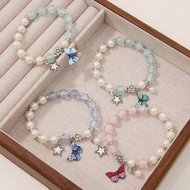 Butterfly Motif Crystal Bracelet Korean Bestie Crystal Bracelet Bestie Couple Bracelet Bestie