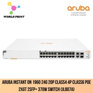 HPE Networking Instant On 1960 24G 20p Class4 4p Class6 PoE 2XGT 2SFP+ 370W Switch (JL807A)