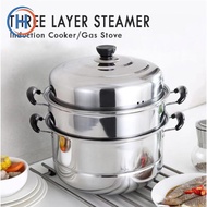Home Appliances▤♘HEKKAW Steamer 3 Layer Siomai Steamer Stainless Steel Cooking Pot Kitchenware