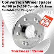 Peugeot, Citroen 4x108 / 5x108 x 15mm / 20mm Hub Centric Wheel Spacers (1Piece)