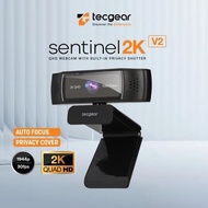 Tecgear Sentinel 2K V2 Auto Webcam 2K Resolution Built-In Microphone
