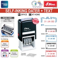 SHINY Dater + Text Rubber Stamps - Self Inking Printer S401 to S405[Office, Schools, Hospital][1-Color / 2-Color InkPad]