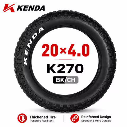 KENDA 20x4.0 Fat Tire K270 BK CH Thickened Fat Bike Tire Puncture Resistant Reinforced Durable Bicyc