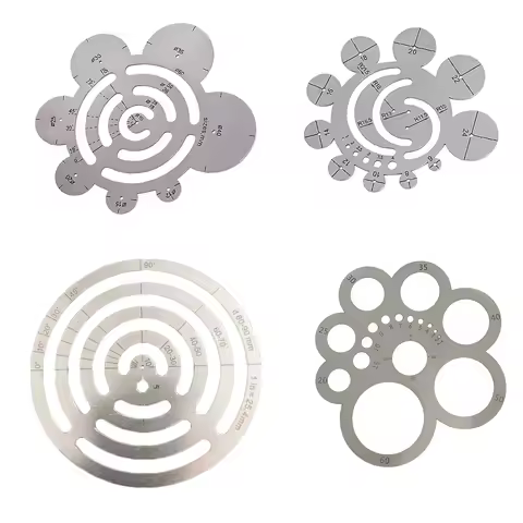 Round Leather Cutting Tools Metal Corner Cutting Ruler Circle Ruler Circle Leather Punch Leather Tem