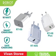 ROBOT RT-K8 Charger Adapter K8S/ K8/ Plus 10W 2A Small & Portable Charger Cover with Official Origin