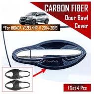 Honda VEZEL / HR-V HRV 2014-2021 Front Door Handle Bowl Cover OUTER Trim Protector Carbon Fiber Accessories