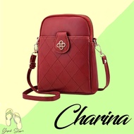 Yapak Charina PU Leather Crossbody Bag for Women Small Purse for Women Floral Buckle Cellphone Purse