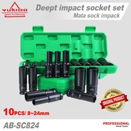 MATA Eye Socket Impact Socket Set 10Pcs 1/2 Inch 8-24MM Extension Impact Socket Length Achieve Socke